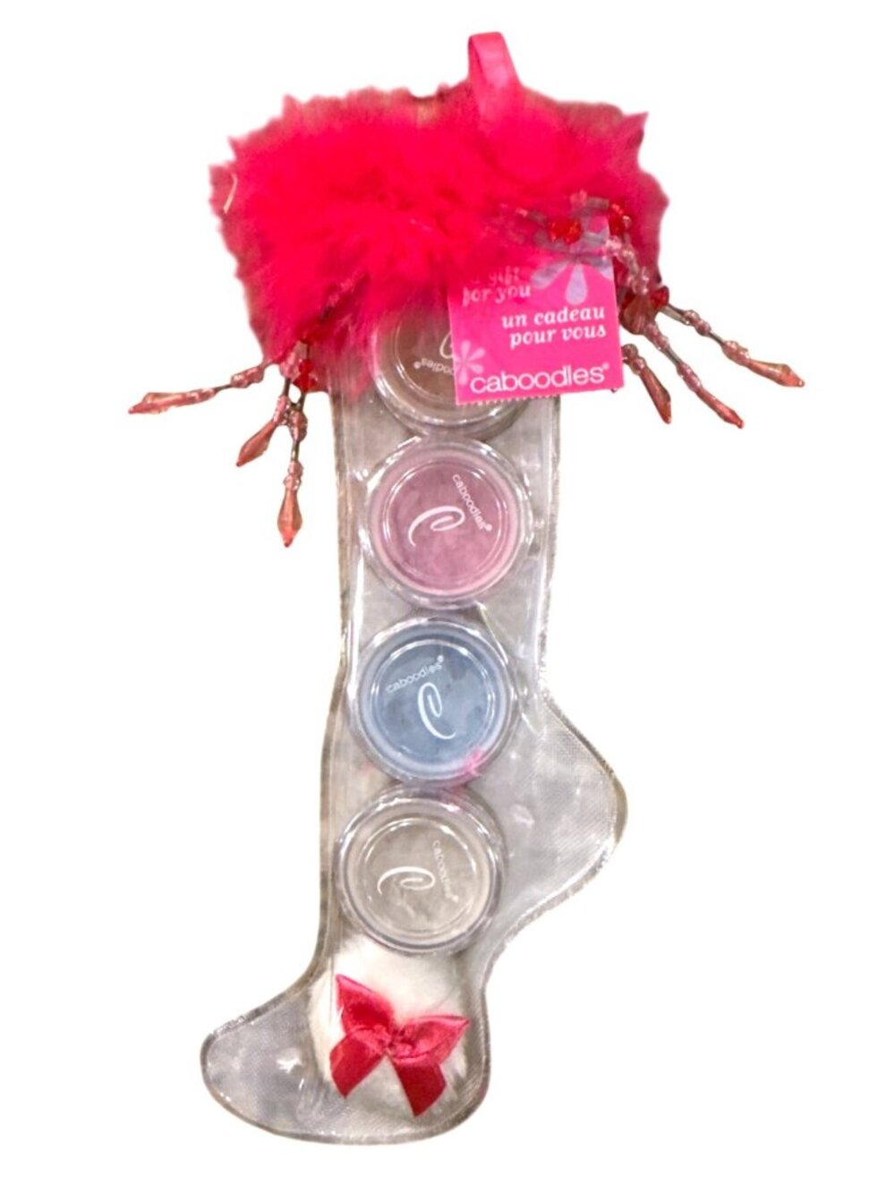 Vintage Caboodles 4 Colors Loose Shimmer Powder Christmas Stocking Set VERY RARE